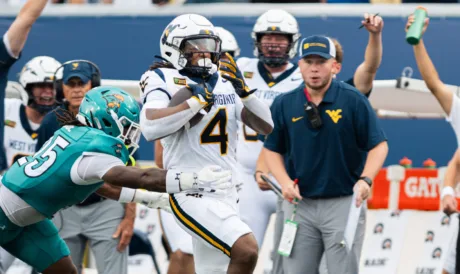 WVU football runs off late Coastal Carolina surge to win first game of season